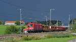 1116 253 zieht einen Güterzug, so gesehen Mitte August 2020 bei Fuchsreut.