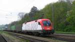 Nicht lange hatte 1116 021 ihre Werbung fr den Audi-Pendelverkehr Ingolstadt-Gyr. Am 26.4.2008 fur sie mit einem KLV-Zug nach Wien Zvbf durch Tullnersbach-Pressbaum, bei Wien.