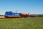 Raildox 185 409, unterwegs mit dem 45192 von Hegyeshalom nach Gerstungen am 29.07.2017 kurz vor Muckendorf-Wipfing.