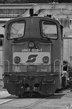 Die Diesellokomotive 2067 028-7 aus dem Jahr 1961 war Mitte August 2020 im Lokpark Ampflwang ausgestellt.