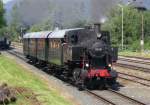 88.103 der Nostalgiebahnen in Krnten (NBiK) mit dem Rosentaler Dampfzug am 15.07.2007 bei der Abfahrt im Bahnhof Weizelsdorf.