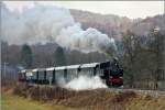 Dampflok 88.103 fhrt mit einem Nikolausdampfzug von Weizelsdorf nach Ferlach. Weizelsdorf 28.11.2009
