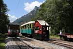Auf der Höllentalbahn zwischen Payerbach und Hirschwang war heute,am 8.7.17 die einmalige Veranstaltung  Mehrzugsamstag ,wo man zu seltenen Aufnahmen durch Zugkreuzungen in Reichenau kam.