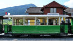 Der Sommerwagen Bi 45 wurde 1904 bei SWS (Klose) gebaut und war ursprünglich bei Appenzellerbahn im Einsatz. (Mauterndorf, August 2019)