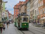 Graz.TW  206+319B waren am 24.07.2020 als Sommerbim unterwegs, hier am Hauptplatz