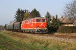 NLB 2143 070-7 am 23.November 2014 mit dem SR 17918 in der ehemaligen Hst. Obritz.