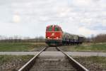 NLB 2143 070-7 mit dem SR 14518 bei einem Fotohalt kurz nach Hohenau am 06.April 2015.