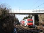 Steuerwagen 80-33 033-6 fhrt mit Krems-Express 7121 nach Wien FJB. Klosterneuburg, 05.02.11

