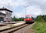 REX 2709(Wien S�d-Hartberg)mit Steuerwagen 8073 080-8 an der Spitze beim Halt am 25.07.2008 in Edlitz-Grimmenstein.