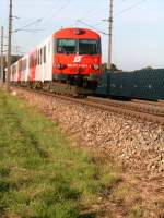 Strecke Linz-Kirchdorf an der Krems, Streckenabschnitt Ansfelden-Nettingsdorf,8073 058-4, entstanden im Sept. 04