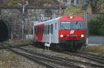 Steuerwagen 80-72 021-2 als Regionalzug von M�rzzuschlag nach Wiener Neustadt bei der Einfahrt am Semmering.
