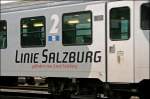 L I N I E  S A L Z B U R G  gefrdert vom Land Salzburg: Ein CityShuttle Waggon trgt diesen Schriftzug und ist im REX 1507 eingereiht.