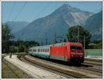 EC 93 „Leonardo da Vinci“ von Milano Centrale nach M�nchen Hbf bei der Durchfahrt in Brixlegg am 16.7.2007.