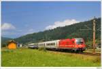 541-008 mit dem EC211 (Villach - Beograd). Ledenitzen, 20.8.2009.