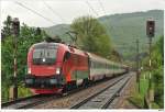 1116 219 bespannte am 6.5.2009 den OEC 662 von Wien nach Feldkirch. Hier bei Hofstatt.