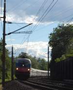 1116 084-3 ist am 30.5.2009 seit Buchs vor dem OEC 161 gespannt udn wird die Fahrt bis Salzburg fortf�hren, bei Vomp.