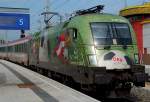 Am 9.5.2009 fuhr die 1116 264  Euromotion  mit dem �BB IC 543  Alpentransitb�rse  von Salzburg nach Wien West im Bahnhof St.P�lten ein.