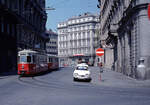 Wien Wiener Stadtwerke-Verkehrsbetriebe (WVB) SL 71 (C1 123 (SGP 1956)) I, Innere Stadt, Pestalozzigasse am 2.