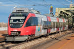 4024 101, unterwegs nach Wien Hütteldorf, kurz vor seinem Halt in Wien Praterkai. Die Aufnahme entstand am 31.12.2017.