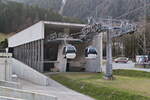 Talstation der Grasjochbahn im Montafon, Vorarlberg. Aufgenommen 26.3.2024.