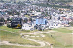Entlang der Planai Seilbahn f�hrt ein  Radweg   Die Mountainbike Strecke kurz vor der Planai Talstation . 29.07.2026 