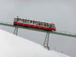 Hartkaiser-Standseilbahn kurz unterhalb der Bergstation Hartkaiser, 28.2.12 