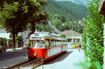Wagen 76 der Innsbrucker Stra�enbahnlinie 1 (Stra�enbahnstation Hungerburg).