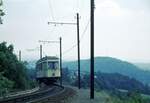 Pöstlingbergbahn Linz__Tw XVII von 1957 auf dem 'Hohen Damm'__28-07-1975