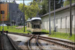 ET 502 erreicht hier vom Pöstlingberg kommend am 22.4.2026 um 14.02 Uhr den Mühlkreisbahnhof in Linz - Urfahr.
