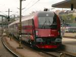 Railjet Testzug bei der Ausfahrt in Wien West mit Ziel Ybbs/Donau.