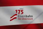 Detailaufnahme des  175 Jahre Eisenbahn fr sterreich  Logos auf einem der Wagen des Jubi-Railjets. Aufgenommen am 04.07.2012 im Westbahnhof.