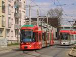 Graz. Cityrunner 6659 der Graz Linien war am 16.04.2021 auf der Linie 1 unterwegs, hier in der Laudongasse.