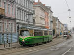 Graz. TW 508 der Graz Linien ist hier am 28.12.2021 bei der Jakoministraße zu sehen.