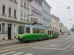 Graz. TW 607 der Graz Linien ist hier am 28.12.2021 bei der Jakoministraße zu sehen.