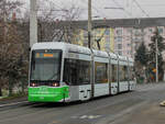 Graz. Variobahn 207 ist hier am 27.11.2020 auf der Linie 6 unterwegs, kurz vor der Haltestelle Asperngasse.