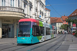 Variobahn 240 macht seit einigen Tagen Werbung für TIM( Projekt wo man Wege von ÖPNV und Auto verknüpfen will am Hasnerplatz ab Herbst 2016) als Linie 5 beim Eisernen Tor, 01.09.2016.