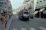 Graz GVB SL 1 (GT6 261) Herrengasse am 17. Oktober 1978. - Scan eines Farbnegativs. Film: Kodak Safety Film. Kamera: Minolta SRT-101.