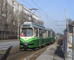 Graz TW 505 bei den Bremsfahrten hier beim Brauquartier, 15.02.2018 