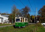 Graz     Oldtimer TW 206 auf der TMG Shuttlelinie Mariatrost - Jakominiplatz bei Rettenbach, 12.10.2019.