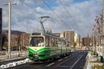Graz     TW 510 als Linie 4 nach Reininghaus,  Domenico dell'Allio Allee, 29.11.2021 