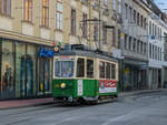 Graz. Nach einem Jahr Pause fand am 02.10.2021 die <i>Lange Nacht der Museen</i> statt. TW 206 vom Tramway Museum Graz ist hier am Jakominiplatz.