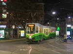 Graz. Am Abend des 16.11.2021 fand eine Ausbildungsfahrt mit TW 607 statt, hier am Jakominiplatz.