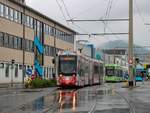 Graz. Variobahn 226 der Graz Linien ist hier als Linie 7 bei der Köflacher Gasse zu sehen.