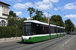 Nach positiv absolvierten Zulassungsfahren, wurde Flexity 541  Theodora  am Sonntag den 19. Juli 2026 im Planeinsatz auf der Linie 7 vom LKH kommend, und nach Wetzelsdorf fahrend in der Eckertstra�e fotografiert.