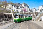 Graz. Ziemlich in die Jahre gekommen ist mittlerweile die Baureihe 500. Triebwagen 501, welcher noch im Fahrgasteinsatz unterwegs ist, ist hier am 5. April 2026 auf einer Sonderfahrt in der Schleife LKH MED Uni zu sehen.
