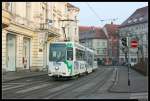 Hier sehen wir die Snfte 604 bei der Einfahrt in den Bereich des Jakominiplatz. Aufgenommen am 06.03.11.