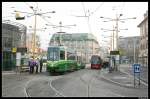 Wagen 612, schon mit neuem Logo, am Jakominiplatz.