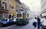 Graz Tw 226 in der Reitschulgasse, 18.09.1987.