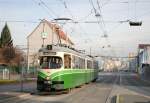 Tw.584 im Einsatz auf der Linie 1 erreicht soeben die Haltestelle Alte Poststrae.(30.11.2013)