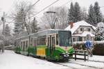 Tw.603 auf der Fahrt nach Mariatrost bei einem kurzen Halt in der Station Waldhof.